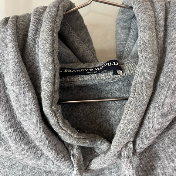Cropped Grey Hoodie Brandy Melville - Picture 2 of 3